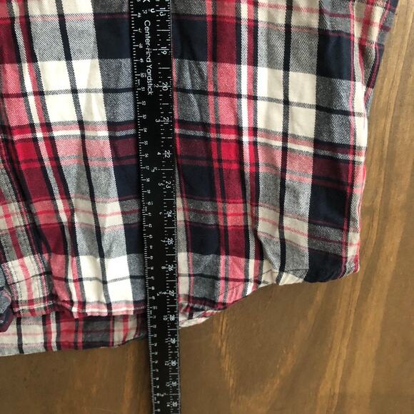 Timberland Mens Shirt Red Multi Plaid Flannel Button Down 100% Cotton XLarge - Picture 6 of 10
